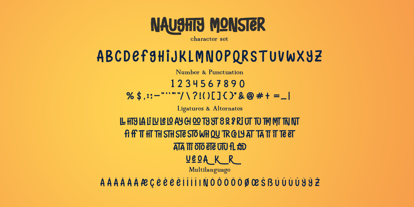 Example font Naughty Monster #3